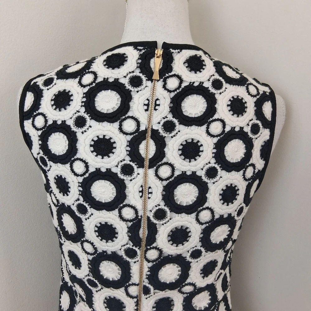 Kate Spade Guipure Retro Shift Dress Black and White Size 4